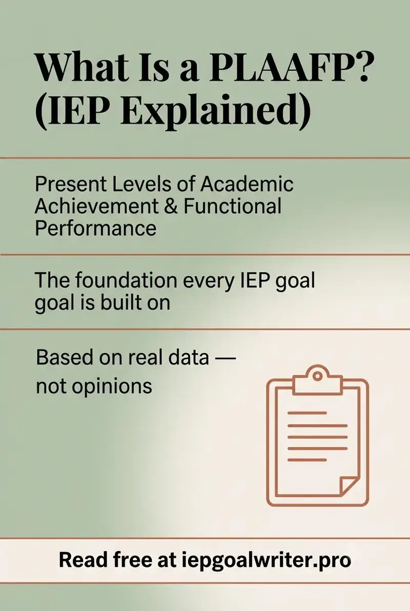 What Is a PLAAFP in an IEP? (Definition + Examples)