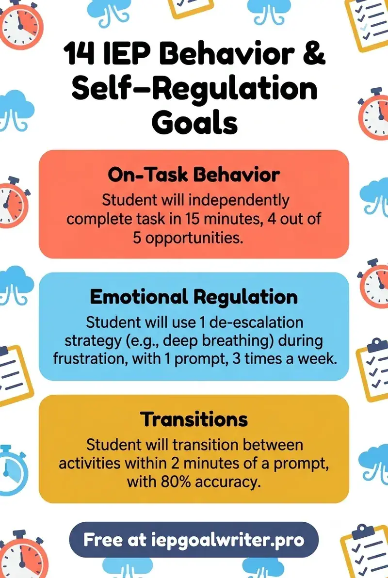 14 IEP Behavior & Self-Regulation Goals