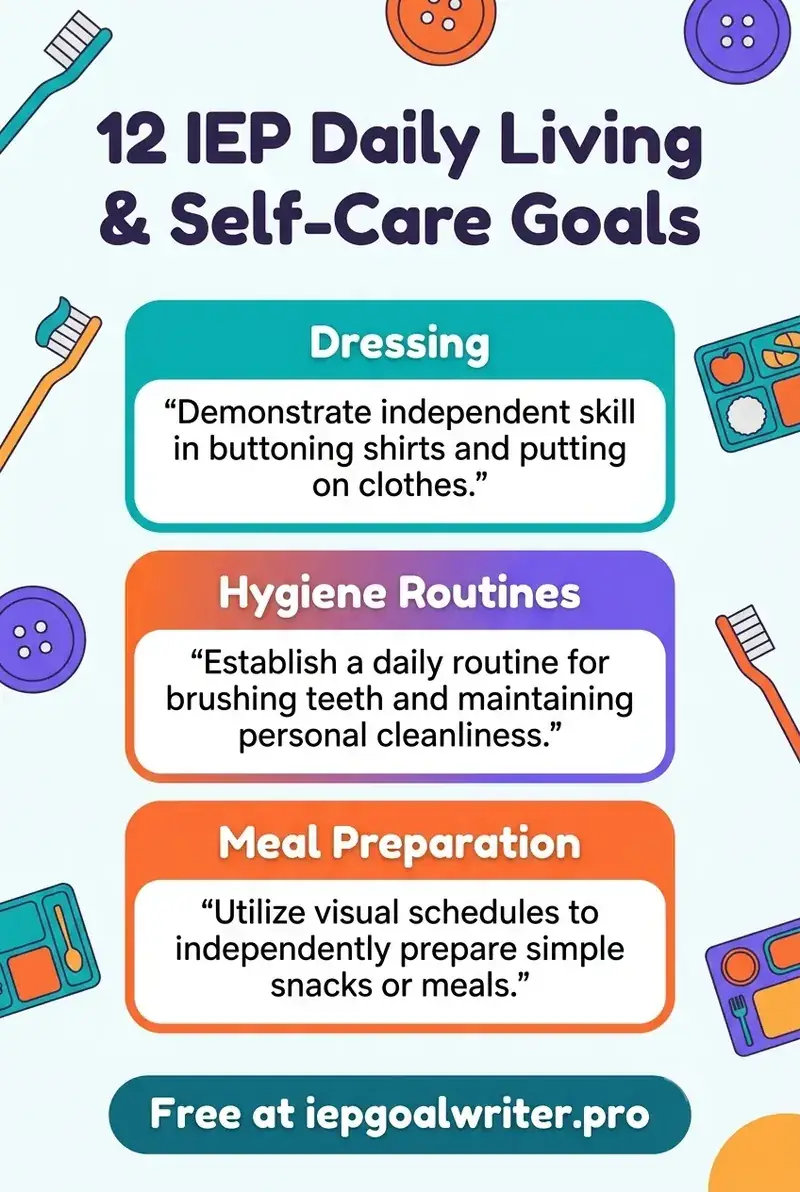 12 IEP Daily Living & Self-Care Goals