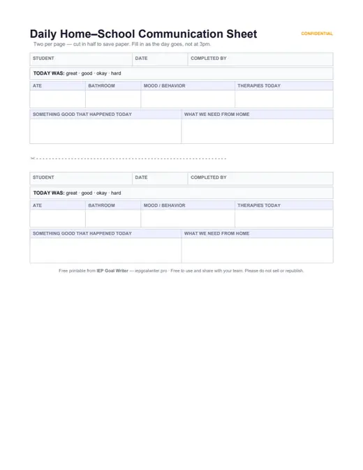 Preview of Parent Communication Set — editable Word