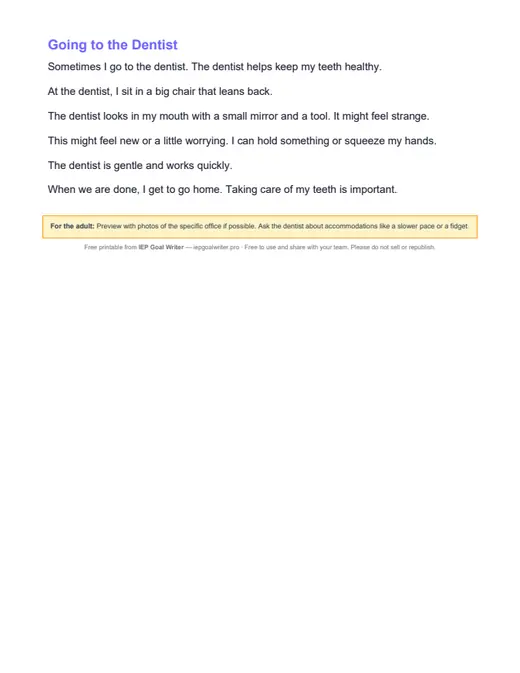 Preview of Social Stories: Body & Self-Care