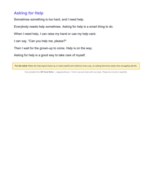 Preview of Social Stories: Speaking Up