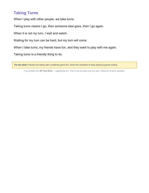 Preview of Social Stories: Getting Along