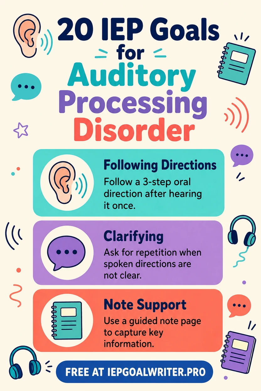 20 IEP Goals for Auditory Processing Disorder