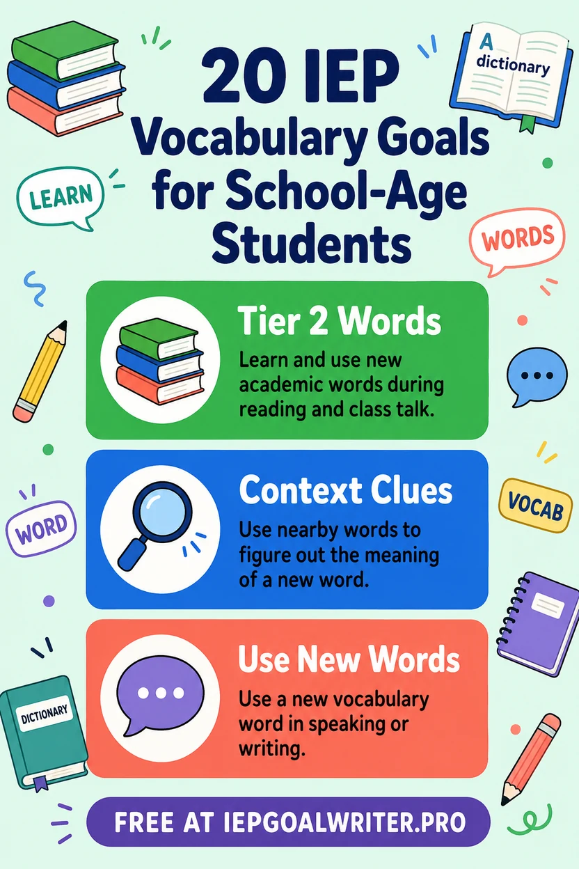 20 IEP Vocabulary Goals for School-Age Students